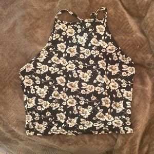 Cute flower tank top with an open back